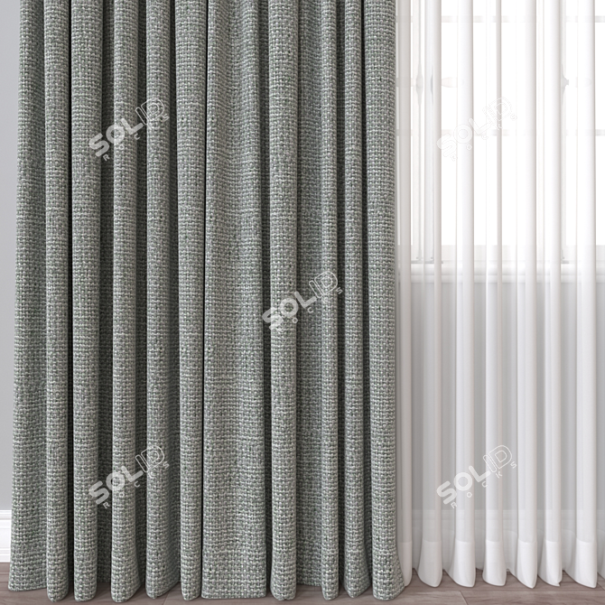 Versatile 3D Curtain Model 3D model image 2