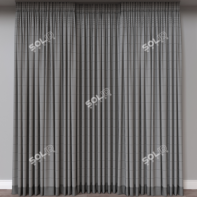 Versatile 3D Curtain Model 3D model image 4