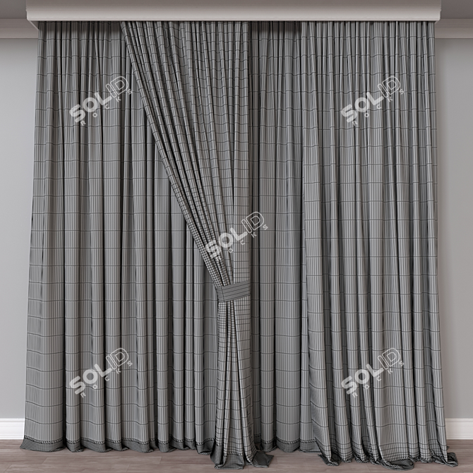 Modern Curtain 3D Model Set 3D model image 4