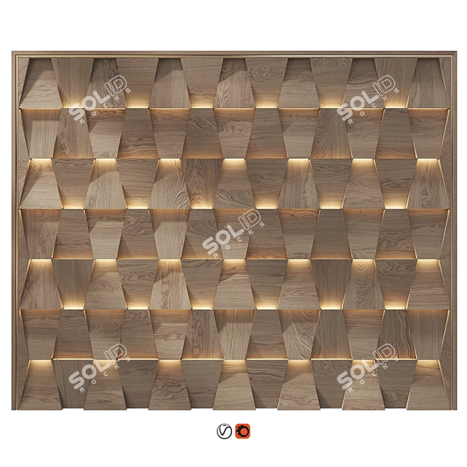 Modern 3D Wall Panel Design 3D model image 1