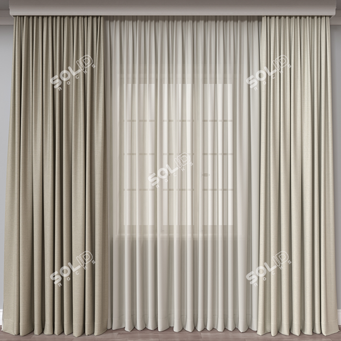 Versatile Curtain 3D Model 3D model image 1