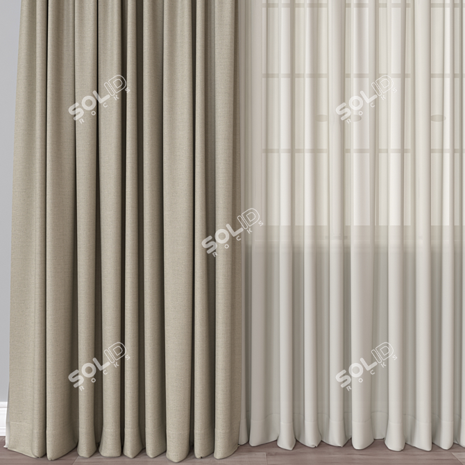 Versatile Curtain 3D Model 3D model image 2