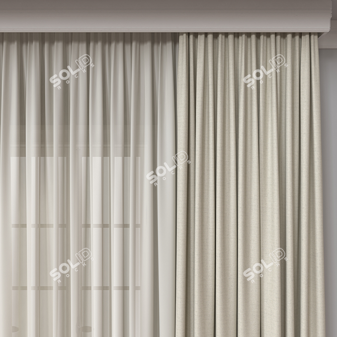 Versatile Curtain 3D Model 3D model image 3