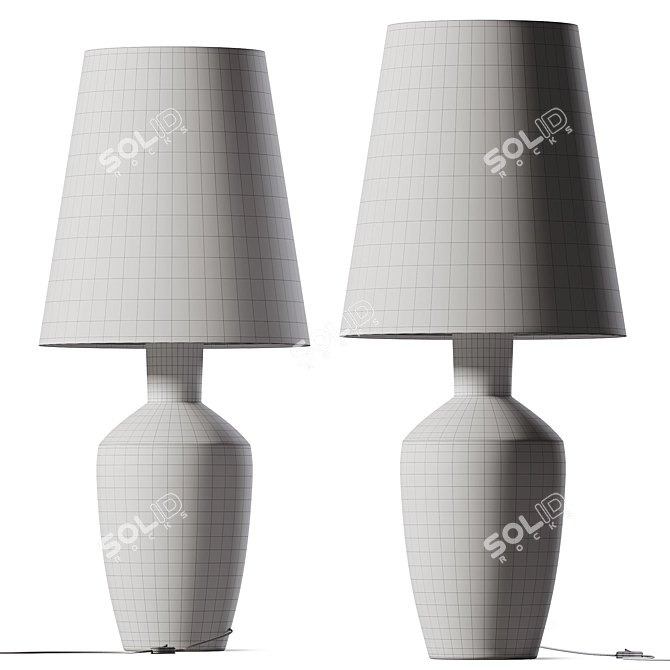 Minimalist Ceramic Table Lamp 3D model image 2