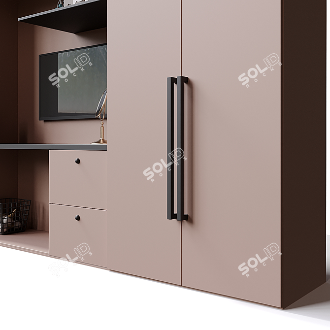 Custom Kids X-Shaped Wardrobe 3D model image 8