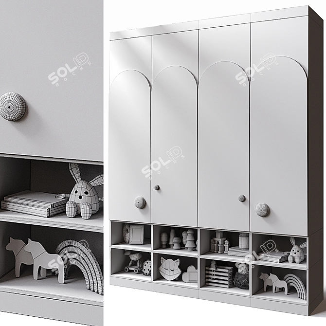 Custom Kids Shelf Furniture 3D model image 5