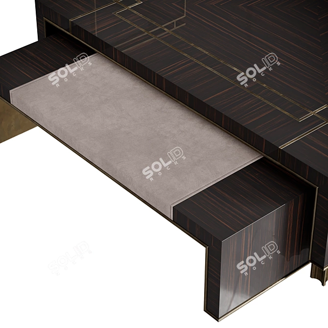 Elegant Art Deco Ebony Tables 3D model image 5