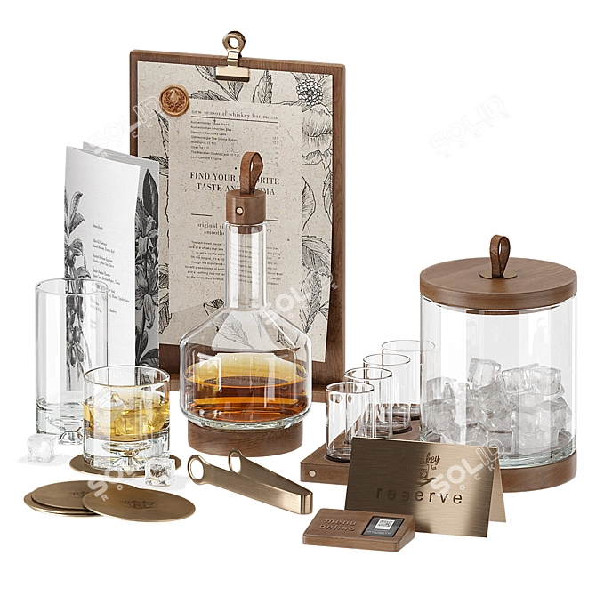 High-Quality Textured Whiskey 3D Model 3D model image 1