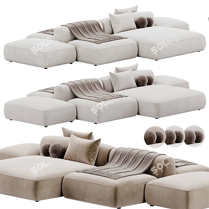 Modular Cosy Island Sofa | MDF Italia 3D model image 1