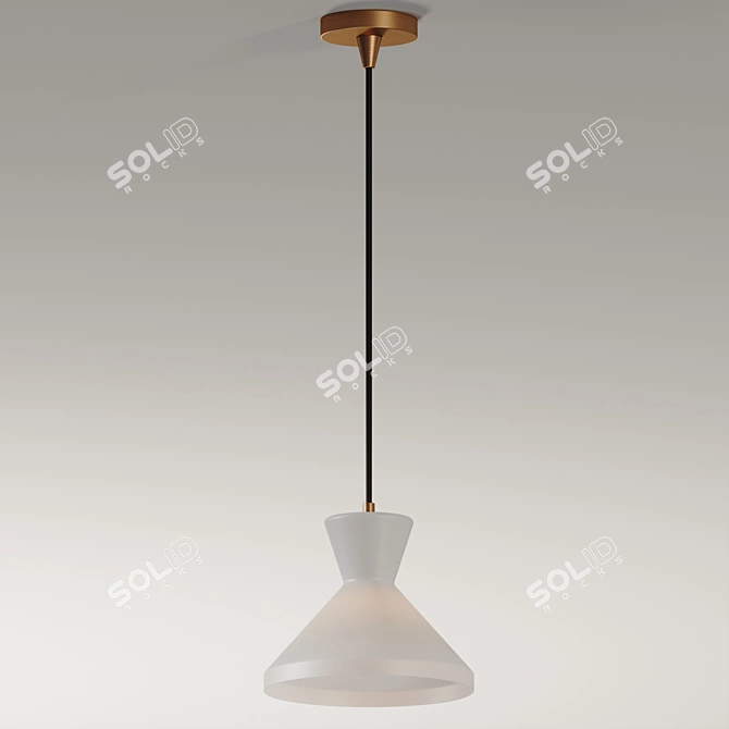 Retro Chic Opal Matte Pendant 3D model image 2