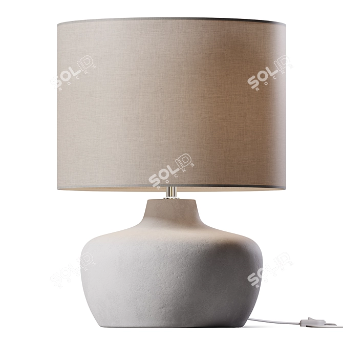 White Marble Clayton Table Lamp 3D model image 1