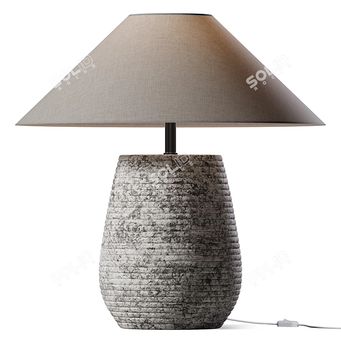 Elegant Textured Ceramic Table Lamp 3D model image 1