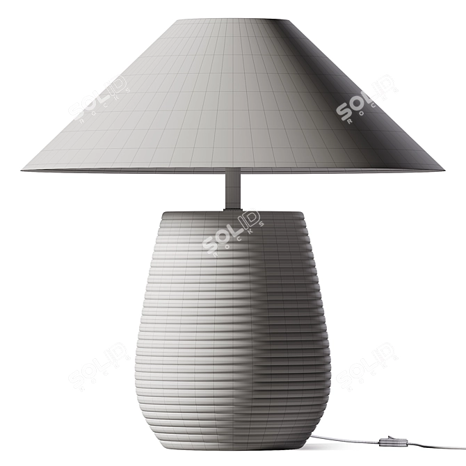 Elegant Textured Ceramic Table Lamp 3D model image 2