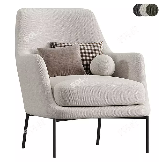 Stylish JOYCE Armchair Flexform 3D model image 1