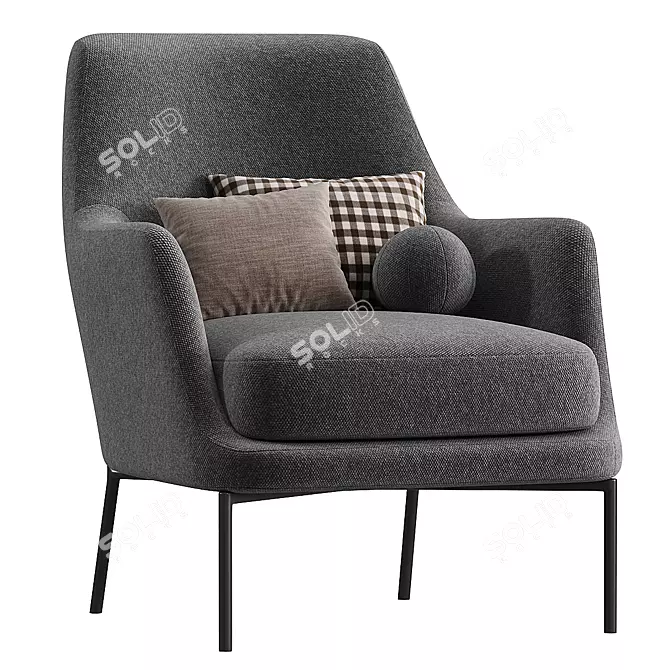 Stylish JOYCE Armchair Flexform 3D model image 2