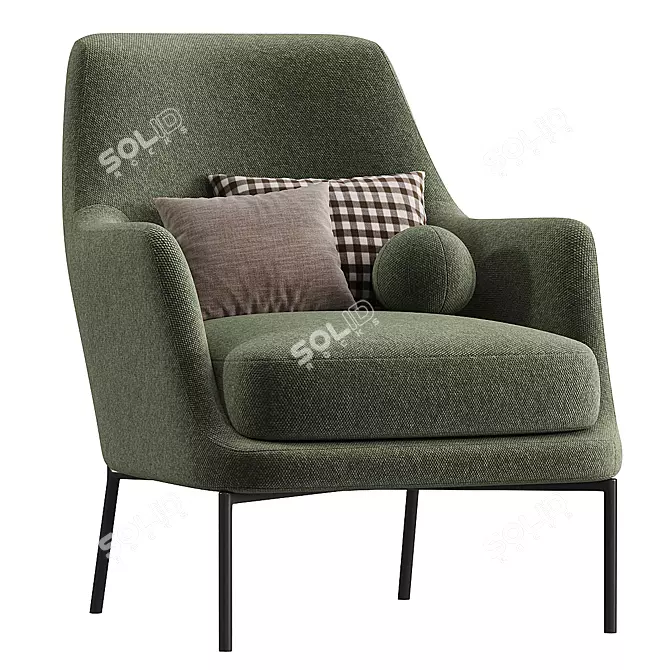 Stylish JOYCE Armchair Flexform 3D model image 3