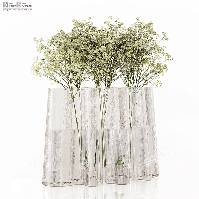 Luxury Indoor Plant Bouquet Decor 3D model image 2