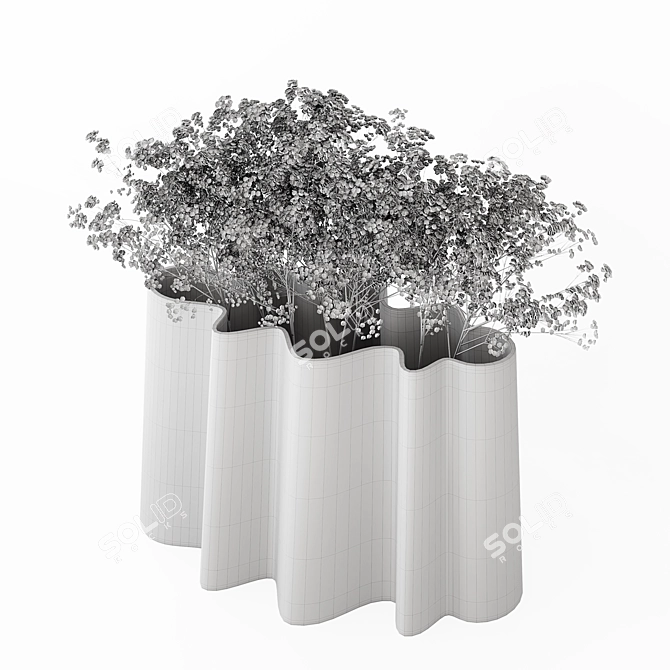 Luxury Indoor Plant Bouquet Decor 3D model image 4