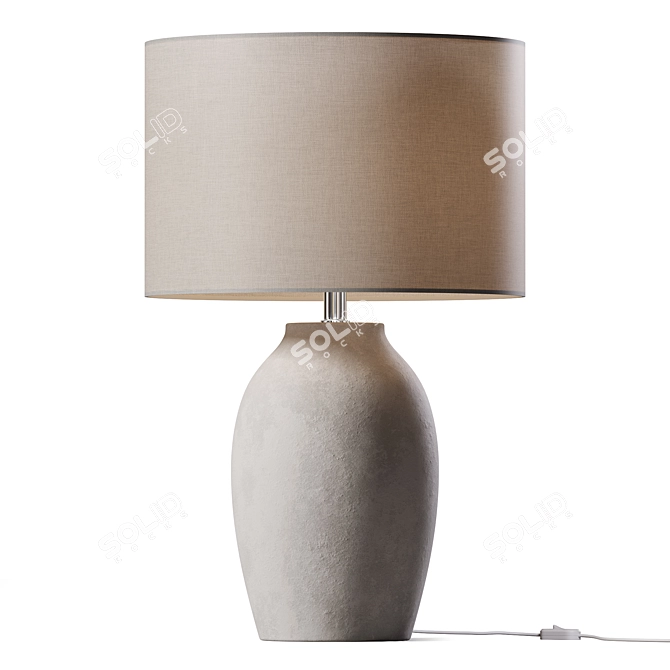 Elegant Concrete Table Lamp 3D model image 1