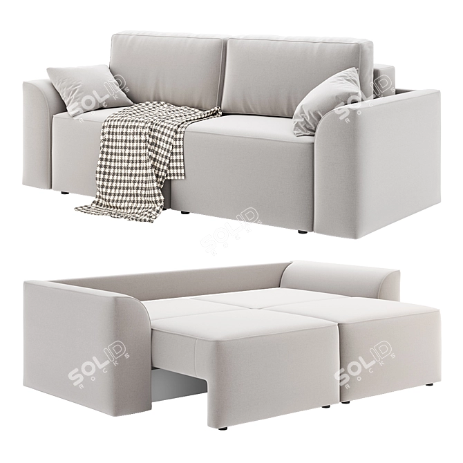 Chester Sofa Bed - Transformable Design 3D model image 1