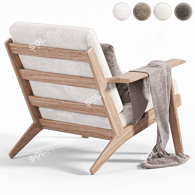 Vintage Armchair GE290 3D Model 3D model image 2