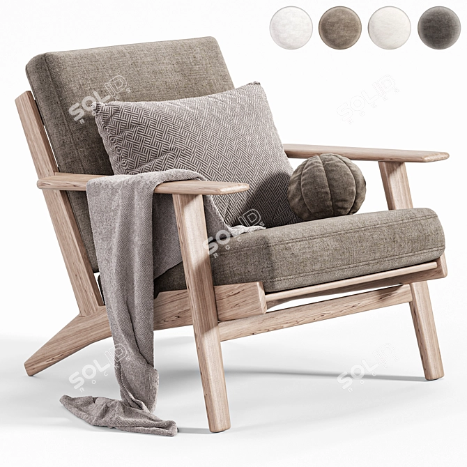 Vintage Armchair GE290 3D Model 3D model image 3