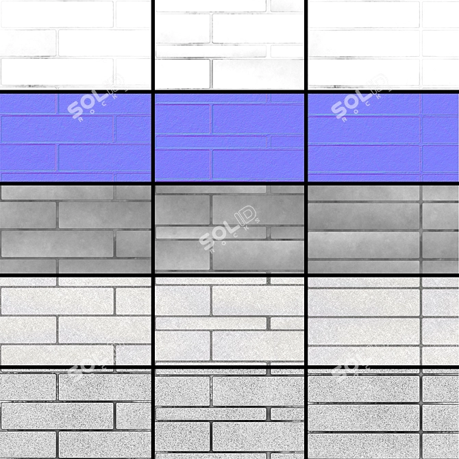 High Quality White Brick Texture 3D model image 5