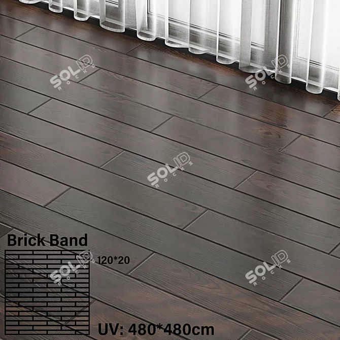 Seamless Parquet Wood Materials Set 3D model image 2