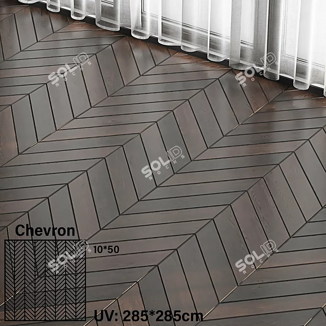 Seamless Parquet Wood Materials Set 3D model image 3