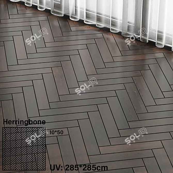 Seamless Parquet Wood Materials Set 3D model image 4