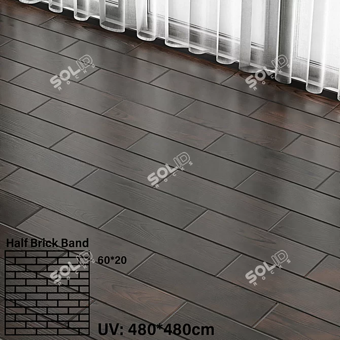 Seamless Parquet Wood Materials Set 3D model image 5