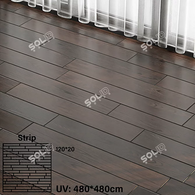 Seamless Parquet Wood Materials Set 3D model image 6