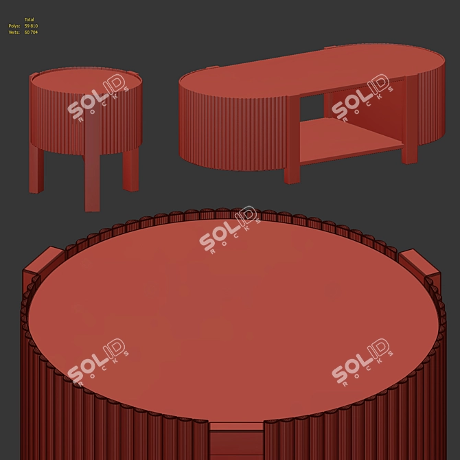 Fortra Tables Set with Corona/Vray Materials 3D model image 5