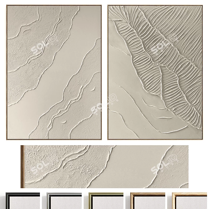 Plaster Duo Frame Set 589 3D model image 1