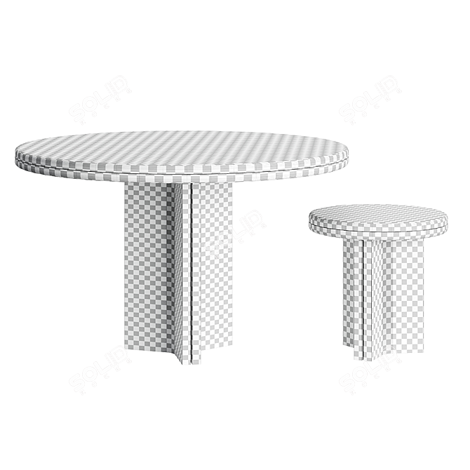 Elegant Silver-Plated Joe Carlo Tables 3D model image 3