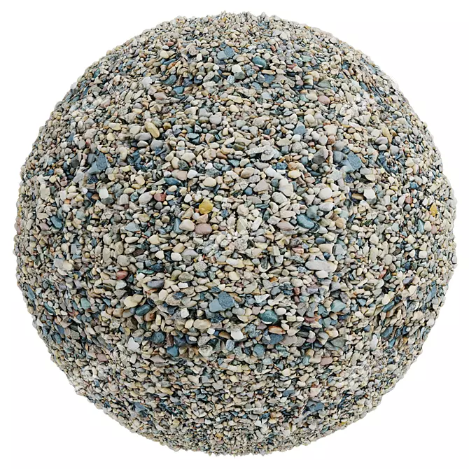 Gravel Stone Covering Texture Set 3D model image 2