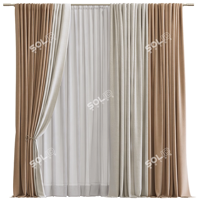 Refined Drapery Design 3D model image 1