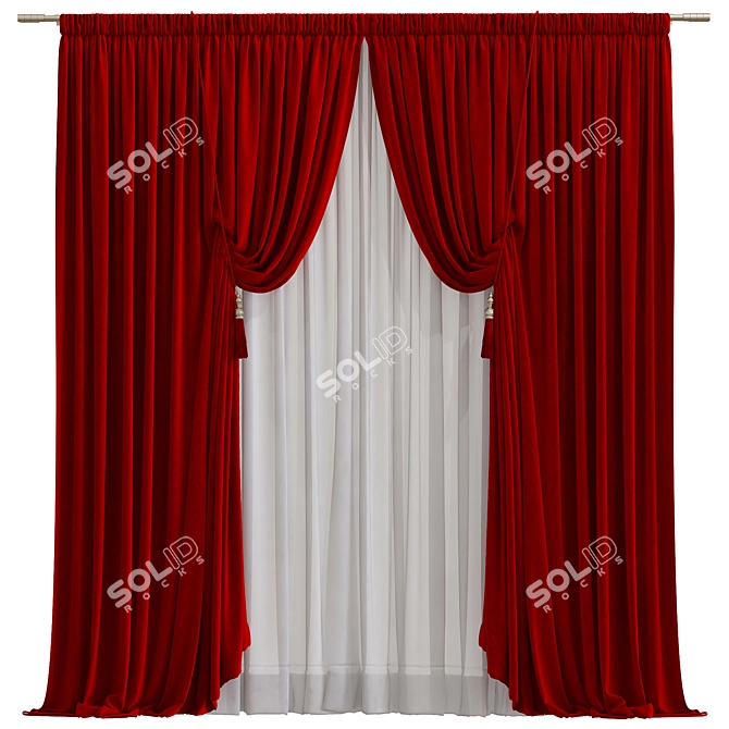 Origami Design Curtain Panel 3D model image 1