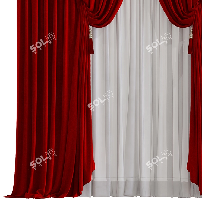 Origami Design Curtain Panel 3D model image 2