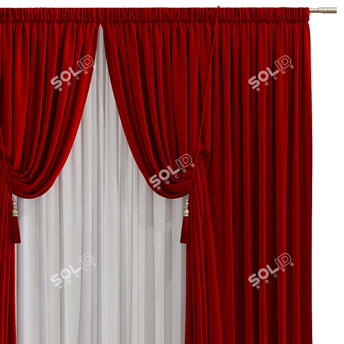 Origami Design Curtain Panel 3D model image 3