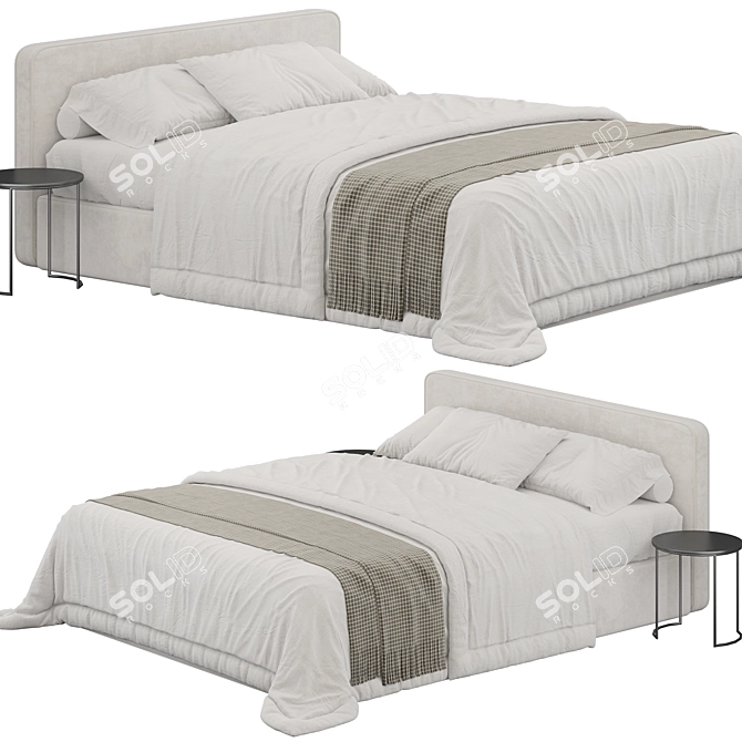 Modern Dual Format Bed Design 3D model image 1