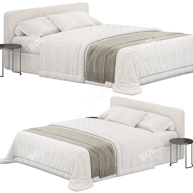 Modern Dual Format Bed Design 3D model image 5