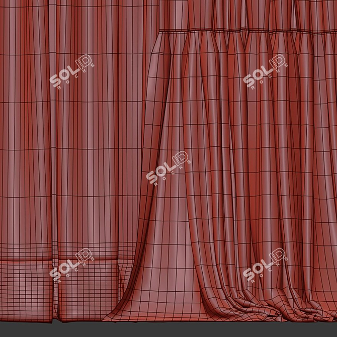 Refined Curtain Design Model 3D model image 4