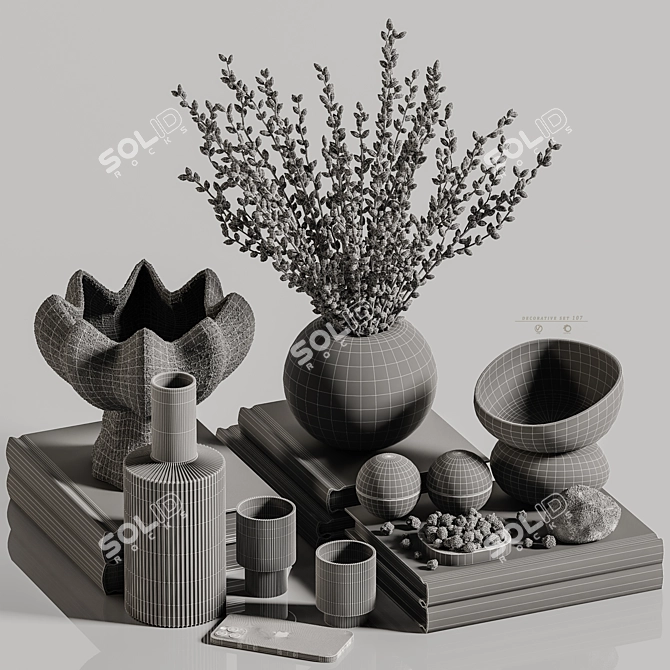 Elegant Decorative Set 107 3D model image 9