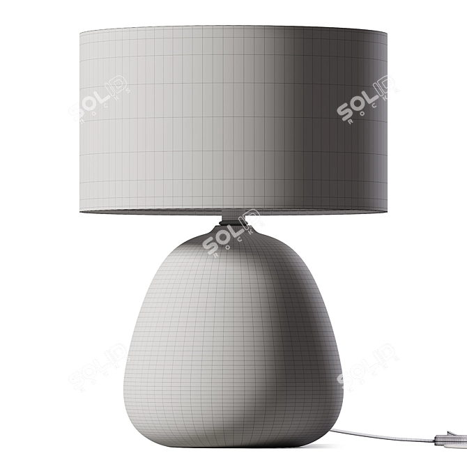 Elegant Ceramic Table Lamp Beige 3D model image 2