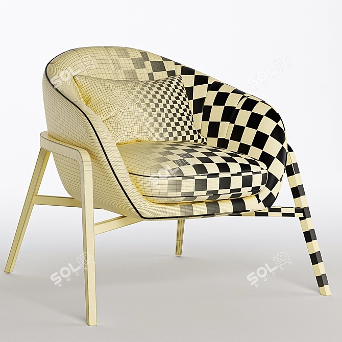 Elegant Cassia Armchair, TrioSetColor 3D model image 6