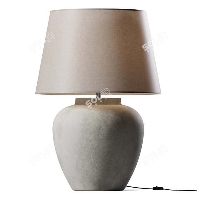 Elegant Stone Finish Table Lamp 3D model image 1