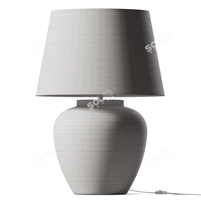 Elegant Stone Finish Table Lamp 3D model image 2