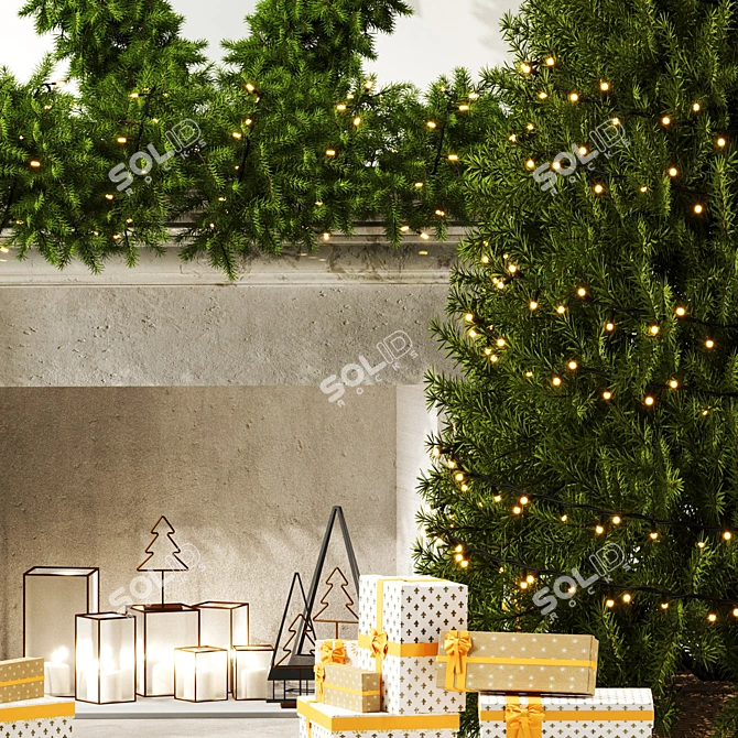 Luxury Christmas Tree Set 3dsmax 3D model image 2