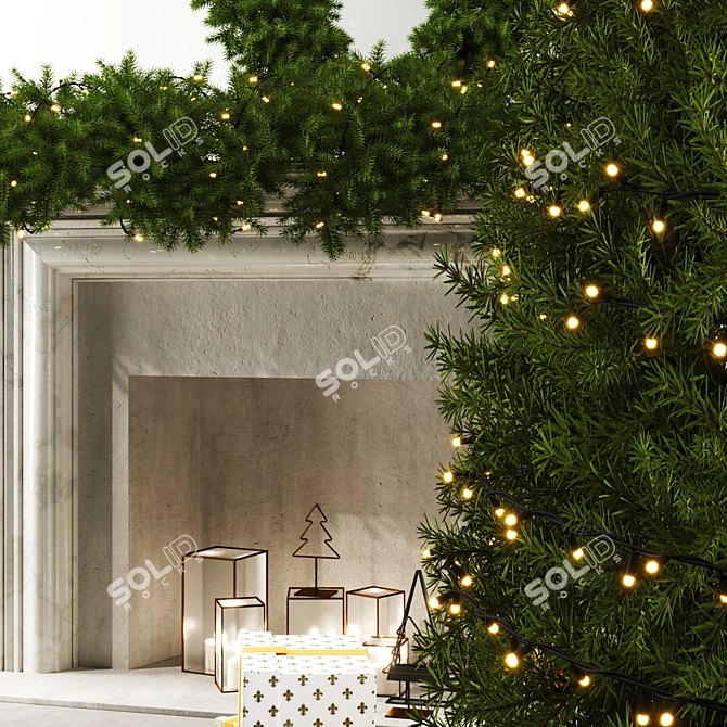 Luxury Christmas Tree Set 3dsmax 3D model image 4